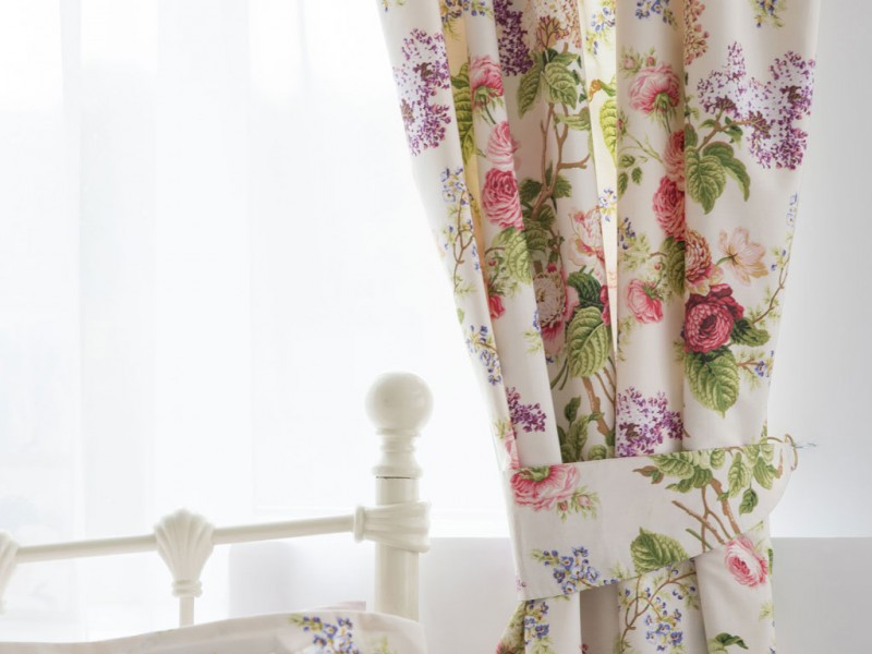 Country Dream Delphine Lined Curtains with Tiebacks